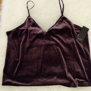 NWT Purple Velvet Camisole Tank XL